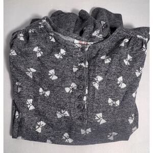 Vintage Gray Pullover With Bows Womens Large Cottage Core Grandma Core